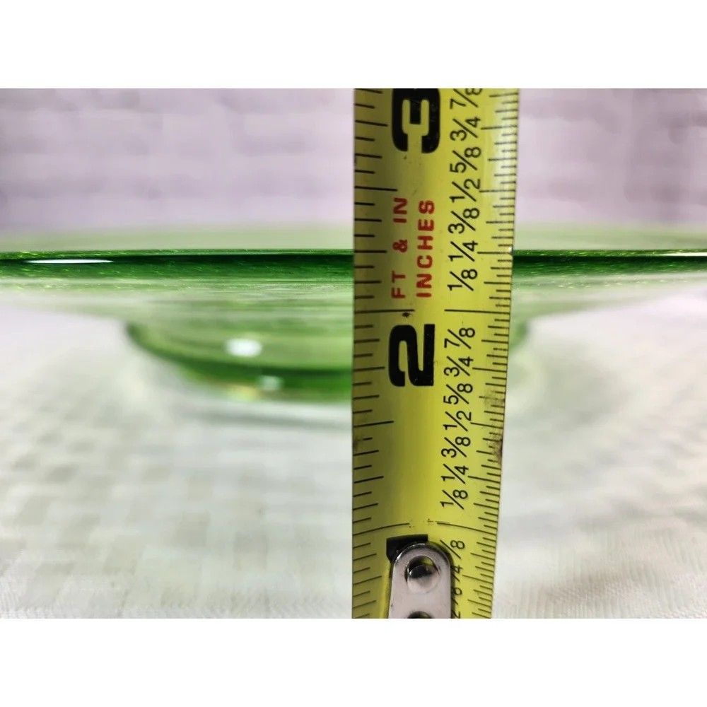 Empoli Green Pedestal Console Bowl Italian Controlled Bubble Glass 13
